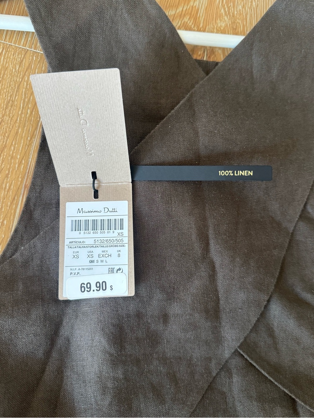 Massimo Dutti Women's Dark Brown Sleeveless Linen Crop Top - Picture 6 of 9